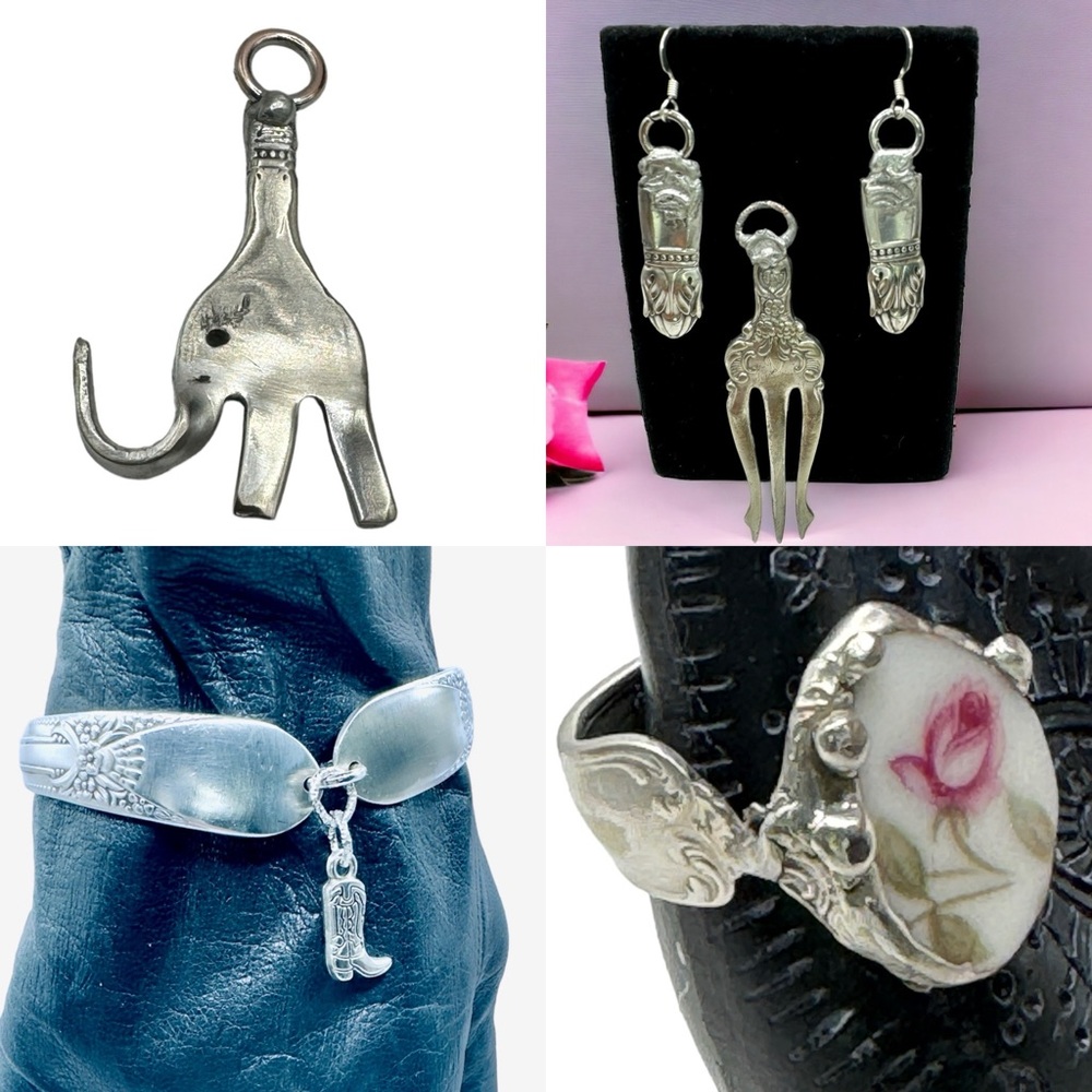 I create my pieces by incorporating mixed metals, mixed media & vintage jewelry - Picture 11 of 16